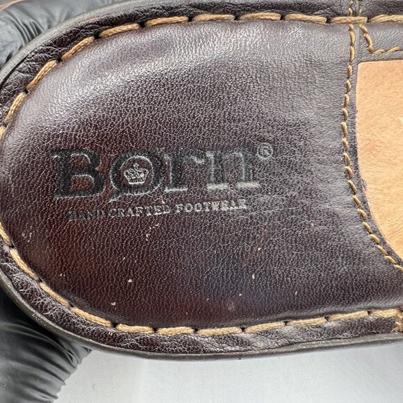 Born Womens 9 Brown Leather Wedge Sandals Thong Flip Flops Cushion Comfort - Picture 14 of 16